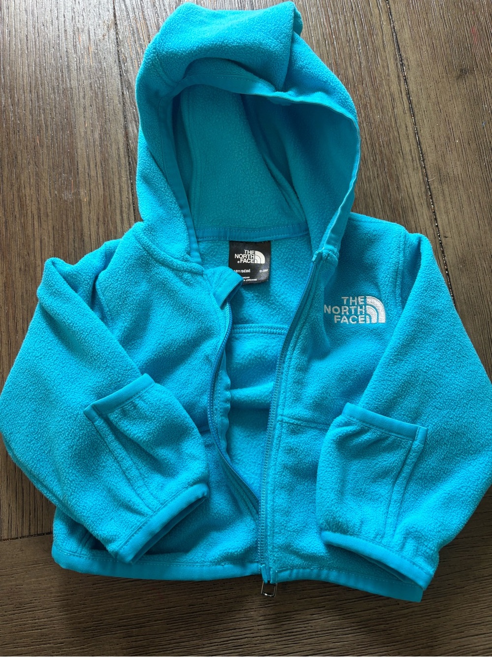The North Face Bright Teal Baby Fleece Full Zip Hoodie